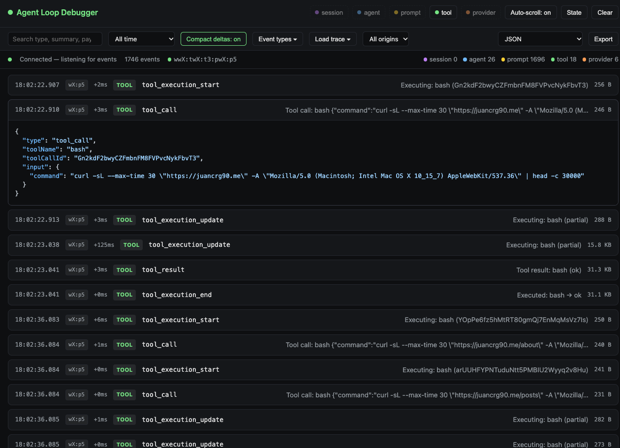 Expanded payload of a tool call